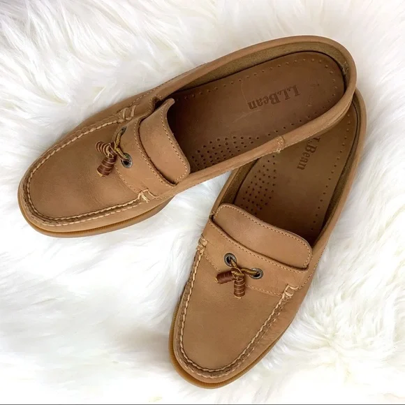 L.L. Bean | Shoes | Ll Bean Tan Leather Slipon Loafers Size  display picture 1